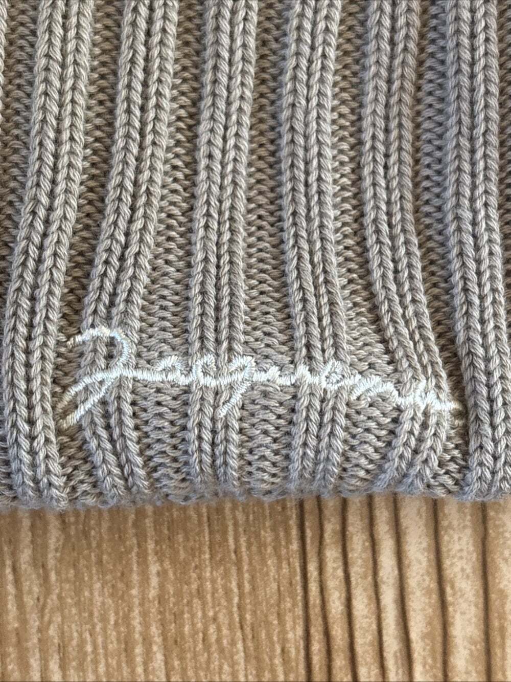 Jacquemus Beige Two Tone Balaclava Le Bonnet Cable Knit Cap Hat 100% Cotton - Picture 6 of 12